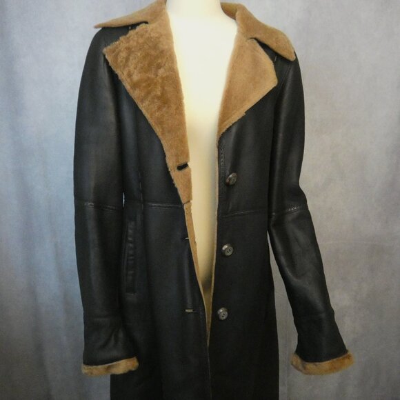 Vintage Black Leather Feraud Paris Trench Coat - Picture 2 of 4